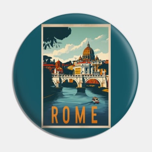 Rome Travel Poster Pin