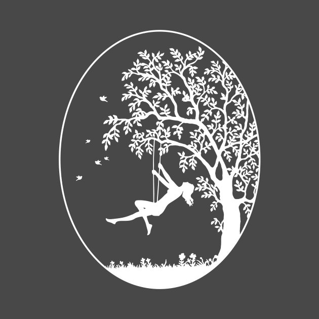 Happy Days - Girl On Swing Silhouette by Korry