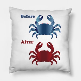 Before and After Crab Grilling Cooking Pillow