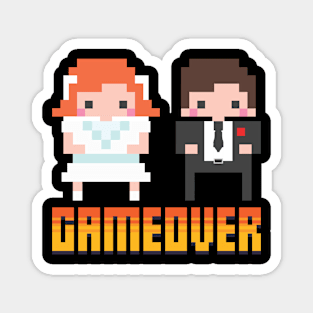 Game Over - Nerd Geeky JGA Group Shirt Magnet