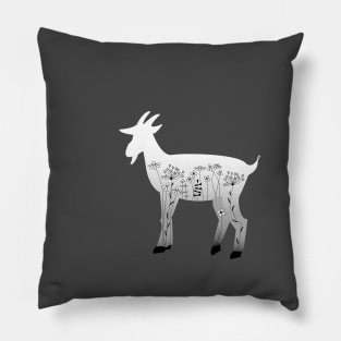 Lispe Goat with Wild Flowers Pillow
