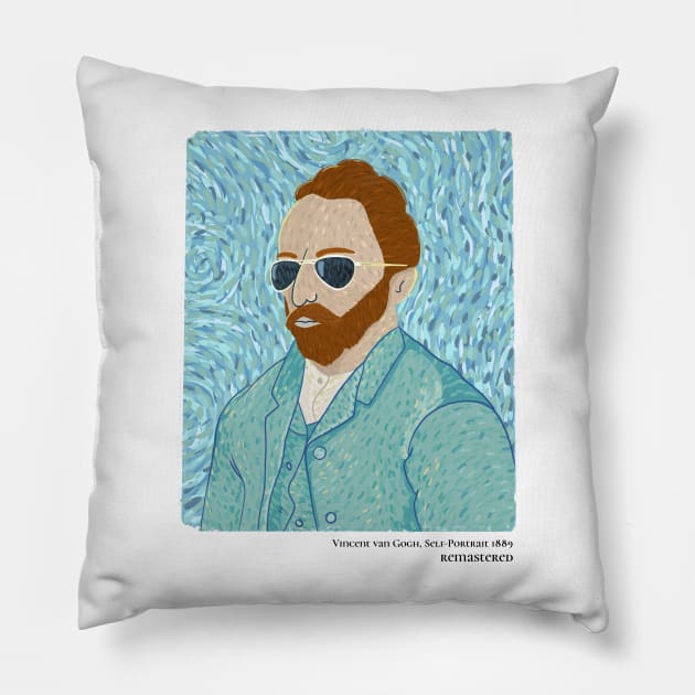Vincent van Gogh Self-Portrait 1889 Classical Art Memes Pillow by Wo:oM Atelier