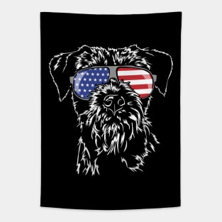 Proud Border Terrier American Flag sunglasses gift dog Tapestry