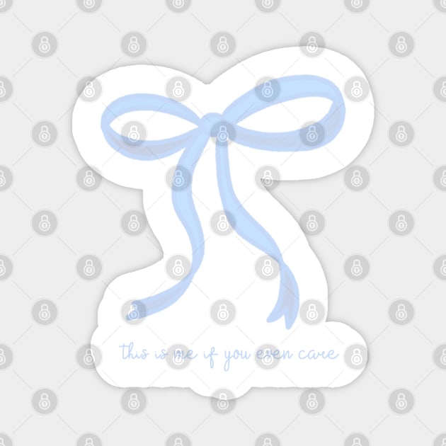 Cute Coquette baby blue ribbon bows repeating pattern seamless girly aesthetic this is me if you even care Magnet by JuneNostalgia