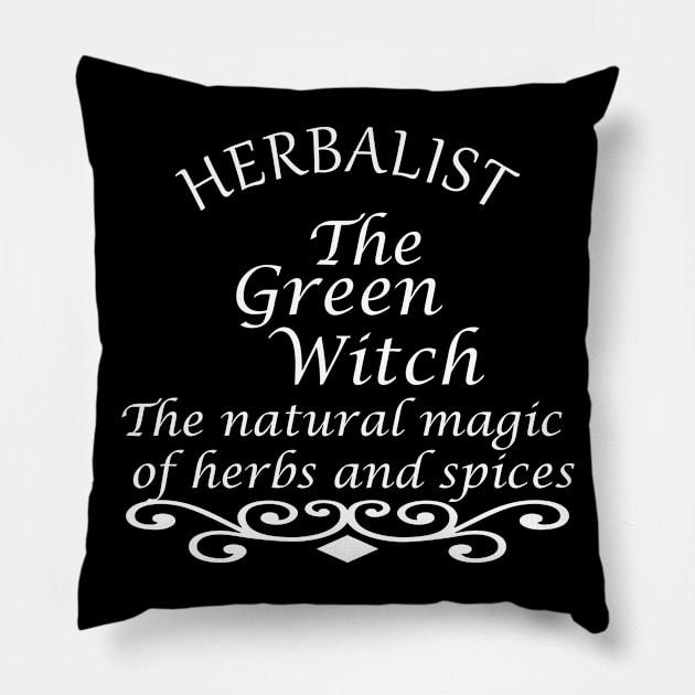 herbalist the green witch Pillow by omitay