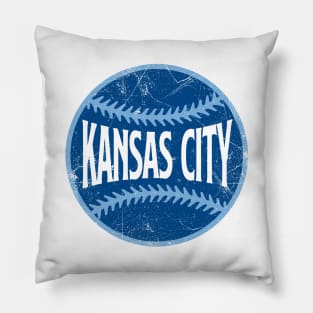 Kansas City Retro Baseball - White Pillow