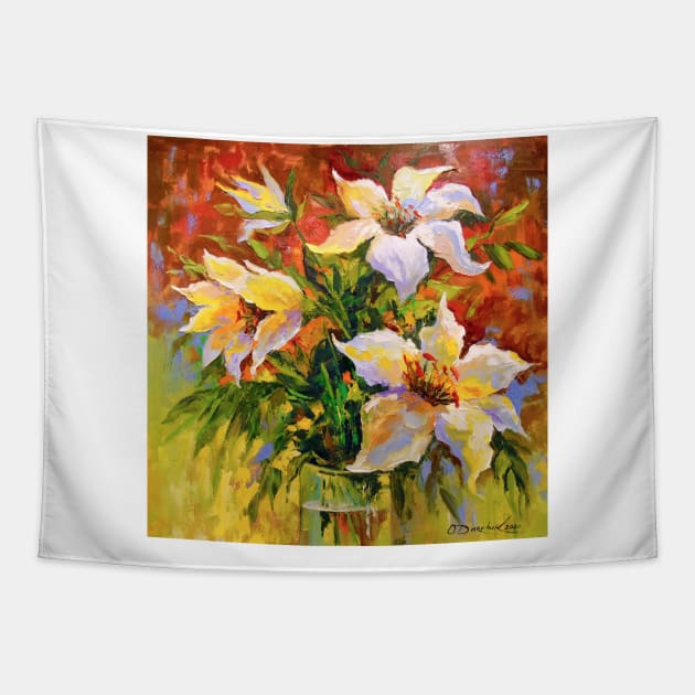 Bouquet of lilies Tapestry by OLHADARCHUKART