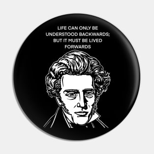 SOREN KIERKEGAARD quote .5 - ink portrait Pin