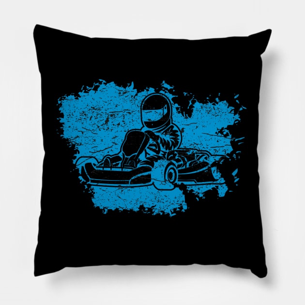 Go Kart Racing Pillow by printjobz