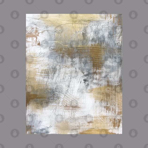 Gold And Grey Textures A3 by Jean Plout Designs