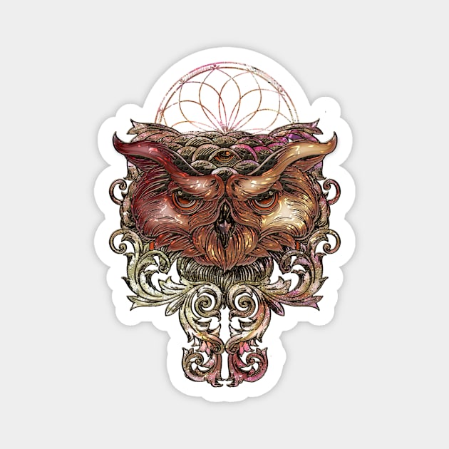 Decorative owl with dreamcatcher Magnet by Nicky2342