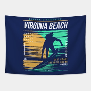 Retro Surfing Virginia Beach, Virginia // Vintage Surfer Beach // Surfer's Paradise Tapestry