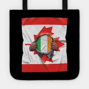 Ireland Flag Canadian Flag Ripped - Gift for Irish From Ireland Tote