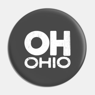 OH Ohio Vintage State Typography Pin