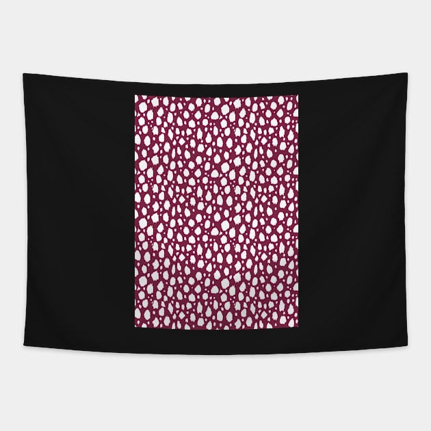 Red and White Spot Dalmatian Pattern Tapestry by Juliewdesigns