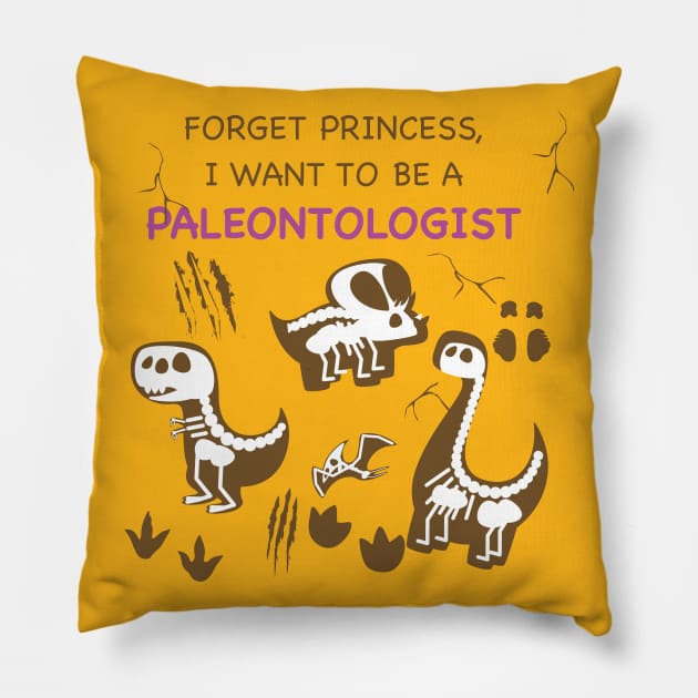 I want to be a palentologist T-Shirt Pillow by nerd-studios