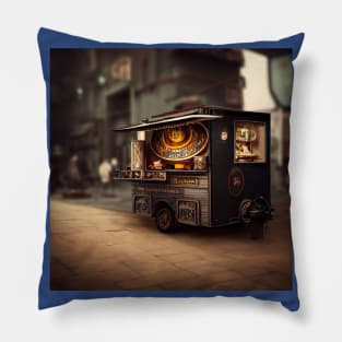 Steampunk Tokyo Ramen Cart Pillow