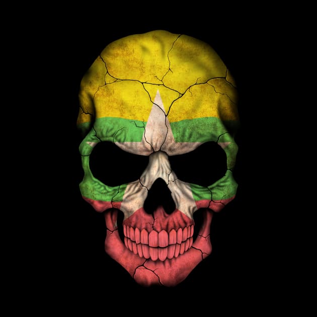 Myanmar Flag Skull by jeffbartels