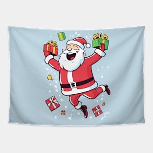 Pop Art Merry Santa: A Colorful and Cheerful Christmas Illustration Tapestry