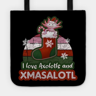 I Love Axolotls and Xmasalotl - Axolotl Love Christmas Tote