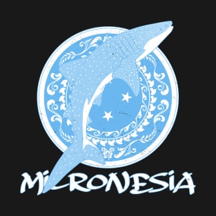 Whale Shark on Micronesian flag T-Shirt