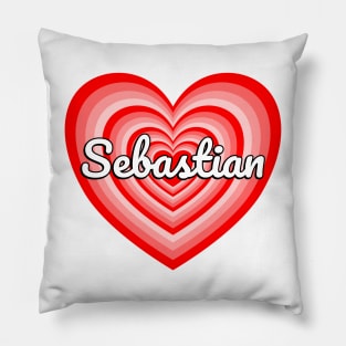 I Love Sebastian Heart Sebastian Name Funny Sebastian Pillow