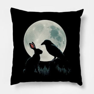 Rabbit & Crow Pillow