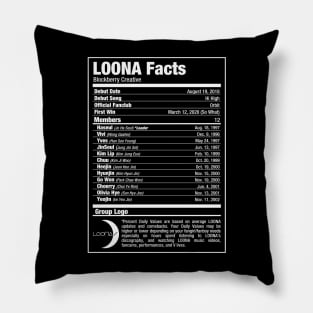 LOONA Kpop Nutritional Facts 2 Pillow