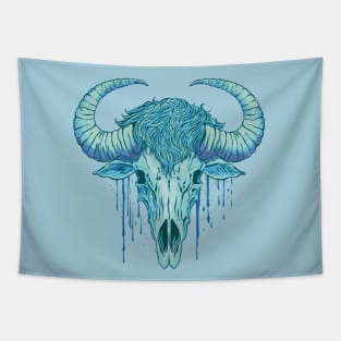 Buffalo skull art Tapestry