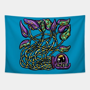 Cute Octopus Tentacle Logo Illustration Cartoon Character Purple Joe Tapestry