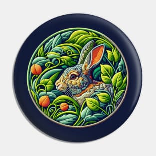 Bunny Hiding in Spring Pin