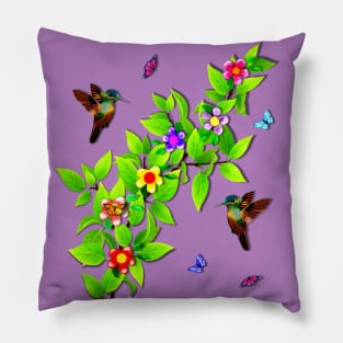 Hummingbirds and Butterflies Pillow