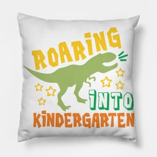 Roaring into Kindergarten Dinosaur Kids Back to School Pillow