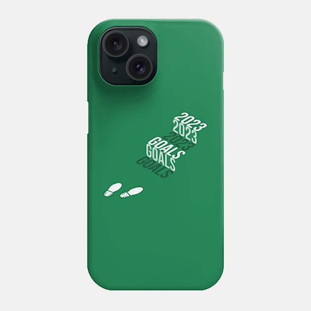 New Year 2023 goals Isometric stairs text effect with footprints Phone Case by DwiRetnoArt99