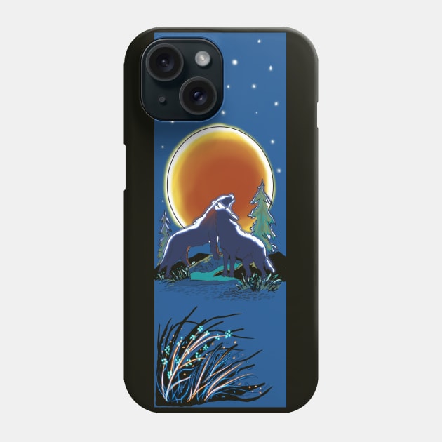 Blood Red Wolf Moon Phone Case by Salzanos