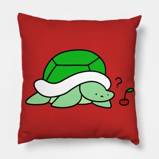 Confused Cherry Turtle Pillow