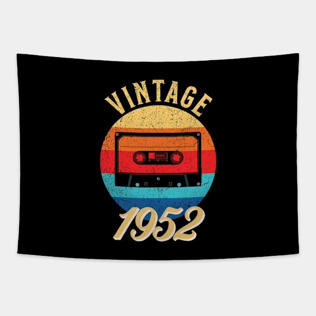 Vintage Year Since 1952 | Cassette | 70th Birthday Gift Tapestry by jiromie