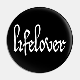 Lifelover White Logo Pin