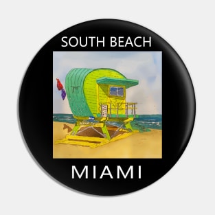 South Beach Lifeguard Tower in Miami Florida - Welshdesigns Pin