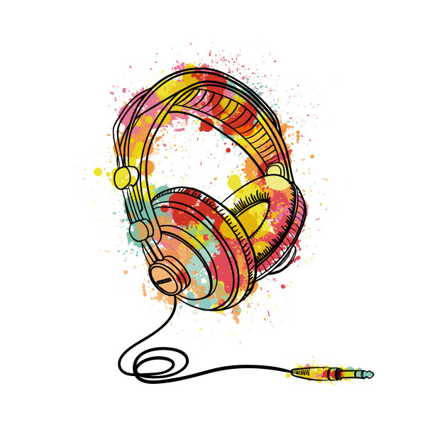 colour splash headphones music