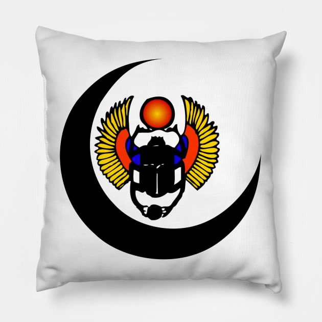 Crescent and Scarab Pillow by Designs by Dyer