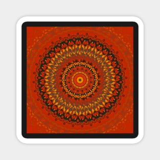 Autumn Leaves Rust Mandala Magnet