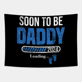 Soon To Be  2024 Est 2024 Father's Day First Time Dad Tapestry