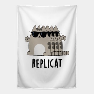 Replicat Funny Replicated Cat Pun Tapestry