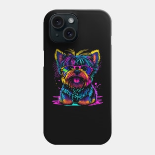 Synthwave Yorkie Phone Case