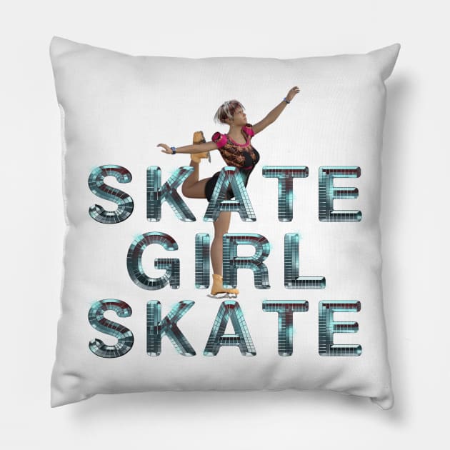 Skate Girl Skate Pillow by teepossible