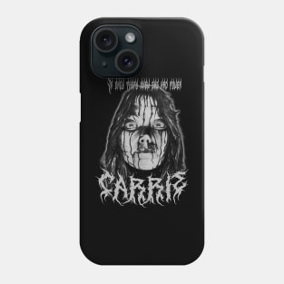 Carrie, Classic Horror, (Black Metal & White) Phone Case