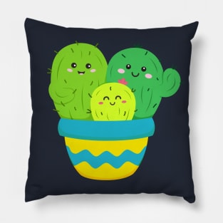 Happy Cactus Family Pillow