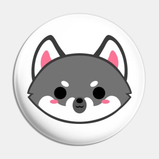 Cute Gray Wolf Pin