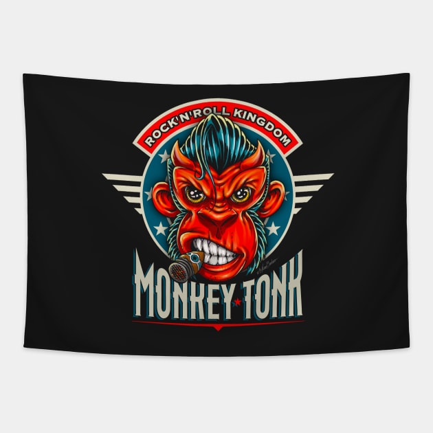 Monkey Tonk Tapestry by nanobarbero